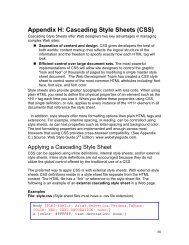 Appendix H: Cascading Style Sheets (CSS)