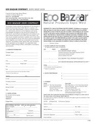 eco BaZaar 2009 contract - Expo West 2010 - Natural Products Expo ...