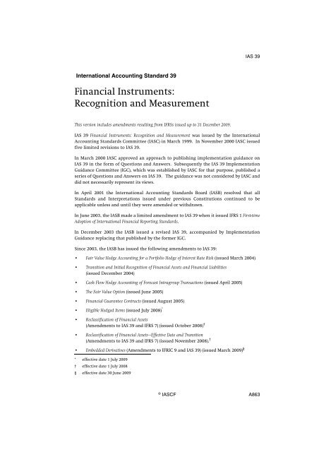 International Accounting Standard 39