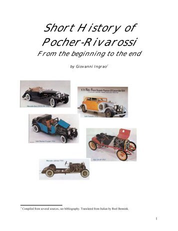 Short History of Pocher-Rivarossi From the ... - Collezione Ingrao