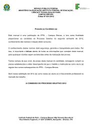 Edital NÂº 001/2012 Prezado (a) Candidato (a ... - Concursos - IFPA