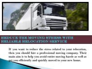 Reduce the Moving Stress with Reliable Relocation Service