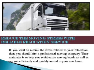 Reduce the Moving Stress with Reliable Relocation Service