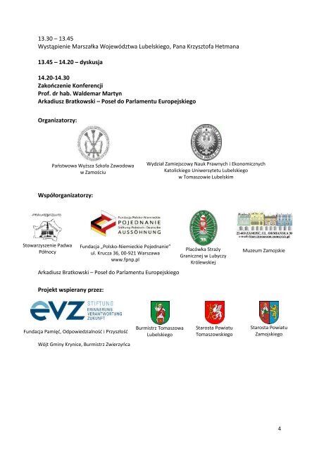 Konferencja Naukowa Zamojszczyzna 1943 na historycznej mapie ...