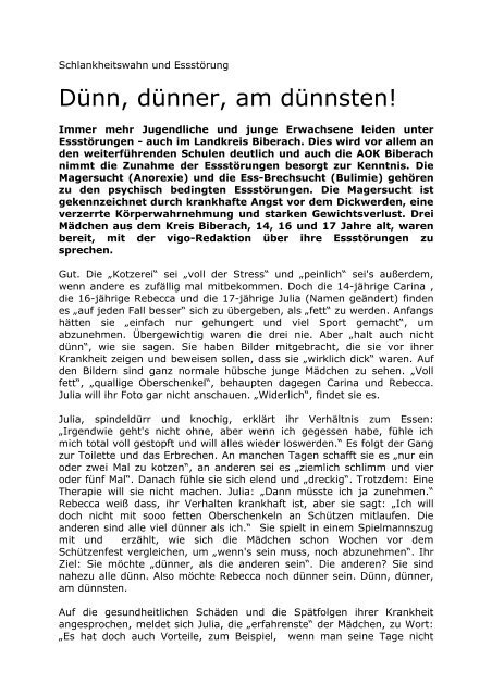 Magersucht Und Bulemie