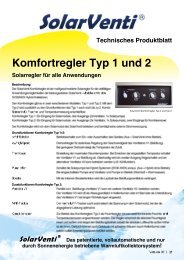 Komfortregler Typ 1 und 2 - SolarVenti