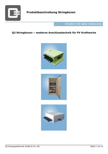 Produktbeschreibung Stringboxen - AEET Energy Group GmbH