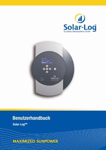 Solar-Log 500 Benutzerhandbuch - GermanSolar