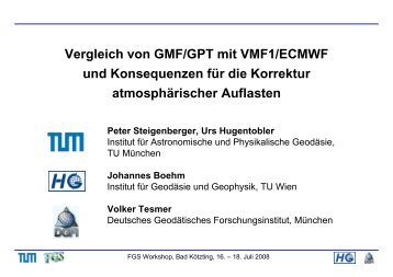 Vortrag - GeodÃ¤tisches Observatorium Wettzell