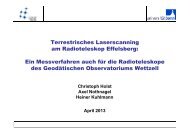 Terrestrisches Laserscanning am Radioteleskop Effelsberg