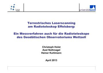 Terrestrisches Laserscanning am Radioteleskop Effelsberg