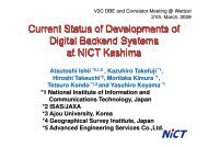 Current Status of Developments of Digital Backend Systems at NICT ...