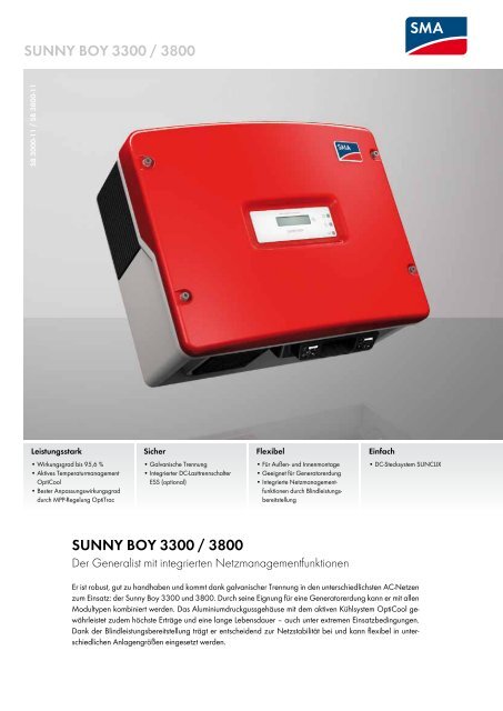 Sunny Boy 3300 / 3800 Sunny Boy 3300 / 3800 - Enerix