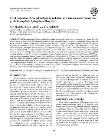 field-evaluation-of-fungal-pathogens-and-plant-extracts-against-arecanut-root-grub-leucopholis-lepidophora-blanchard