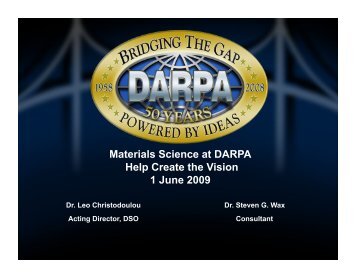 Materials Science at DARPA - University Materials Council