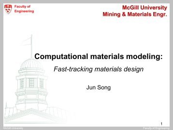 Jun Song, McGill University Computational materials modeling