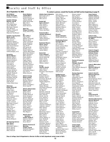 Faculty and Staff by Office - University of Northern Iowa