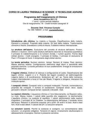CORSO DI LAUREA TRIENNALE IN SCIENZE E TECNOLOGIE ...
