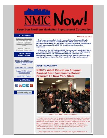 Our February Email Newsletter "NMIC Now!" Is Available