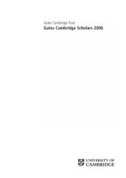 Gates Cambridge Scholars 2006 - Gates Cambridge Scholarships