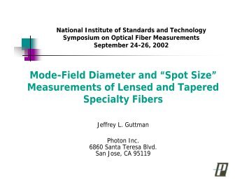 Mode-Field Diameter and â€œSpot Sizeâ€ Measurements of Lensed and ...
