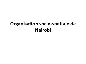 Organisation socio-spatiale de Nairobi