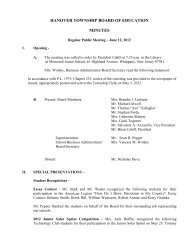 hanover township board of education minutes - Hanover District ...