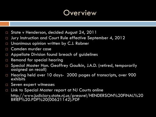 State v. Henderson and the New Model Jury Charges - New Jersey ...