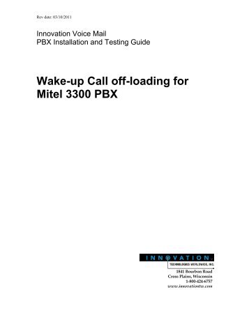 Wake-up Call off-loading for Mitel 3300 PBX