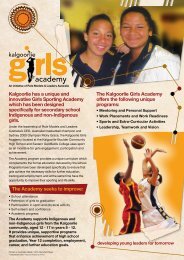 Kalgoorlie has a unique and innovative Girls Sporting Academy ...