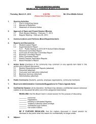 regular meeting agenda - Mount Olive Township School District