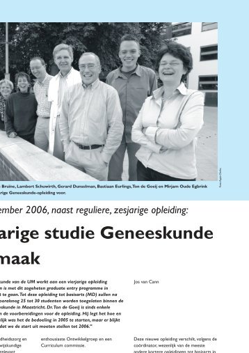 Vierjarige studie Geneeskunde in de maak