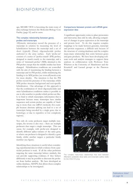 Paterson Institute for Cancer Research SCIENTIFIC REPORT 2005