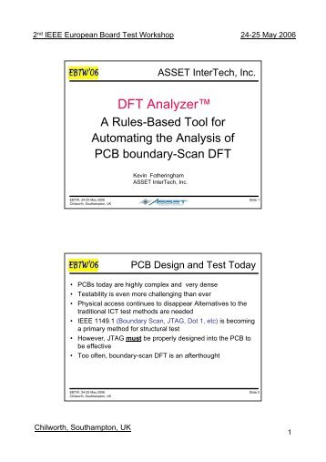 DFT Analyzer™ - Board Test Workshop Home Page