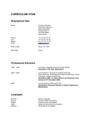 CURRICULUM VITAE - Optometrie Zentrum