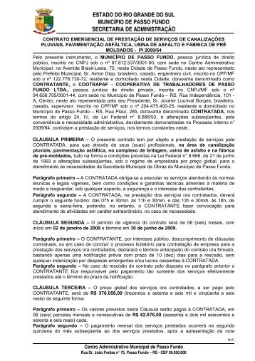 contrato emergencial de prestaÃ§Ã£o de serviÃ§os - Prefeitura ...