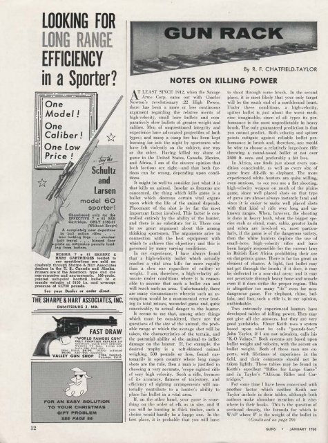 GUNS Magazine January 1960 - Jeffersonian