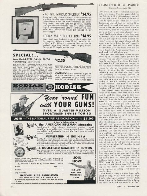 GUNS Magazine January 1960 - Jeffersonian