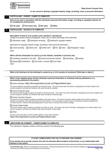 Consent form (PDF, 323 KB) - Thuringowa State High School