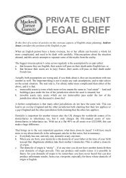 private client legal brief - Mackrell International