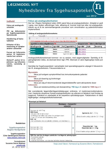 LÃGEMIDDEL NYT - Sygehusapoteket - Region Nordjylland