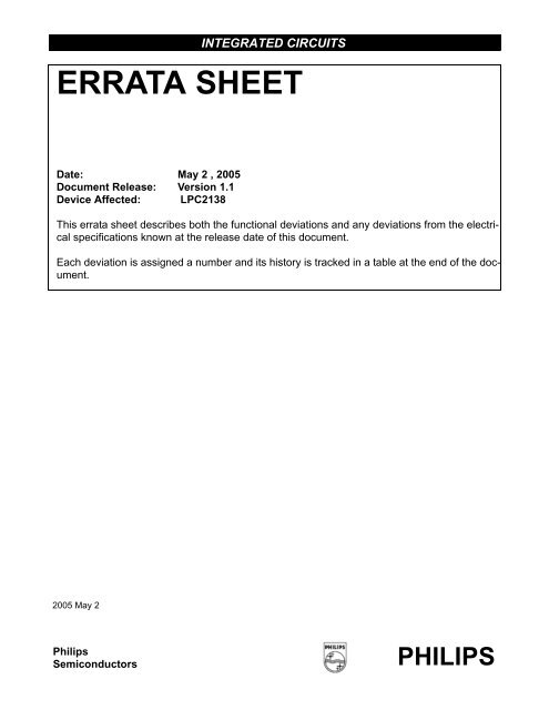 ERRATA SHEET