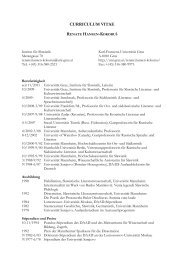 Curriculum Vitae - Karl-Franzens-UniversitÃ¤t Graz