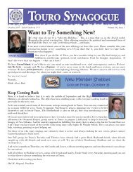 October Bulletin working 2010.indd - Touro Synagogue