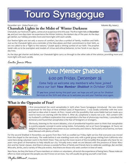 Dec. Bulletin 2011 for WEB.indd - Touro Synagogue