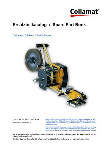 Ersatzteilkatalog / Spare Part Book - Trace Service Company