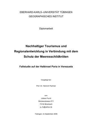 Nachhaltiger Tourismus und Regionalentwicklung ... - Tourism Watch