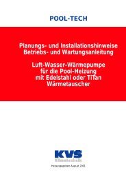 POOL-TECH Planungs- und Installationshinweise Betriebs - Clima.cz