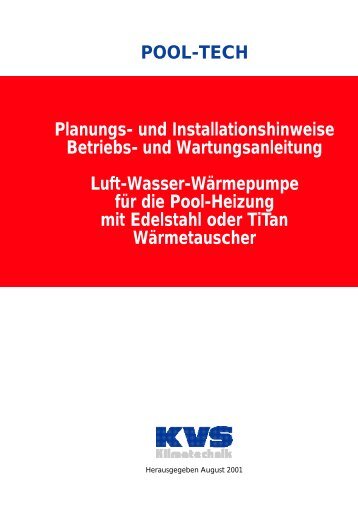 POOL-TECH Planungs- und Installationshinweise Betriebs - Clima.cz