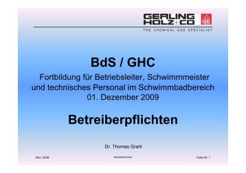 BdS / GHC Betreiberpflichten - Sbf-online.com